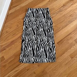 Reformation zebra print skirt with side slit size 6